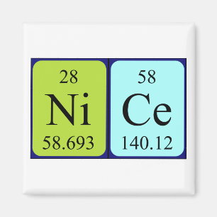 Íman Magnet de nome de mesa periódica Nice