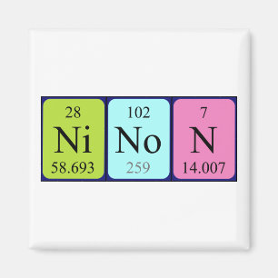 Íman Magnet de nome de mesa periódica Ninon