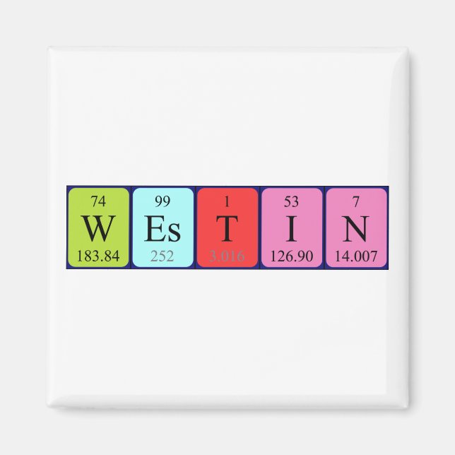 Íman Magnet de nome de mesa periódica Westin (Frente)