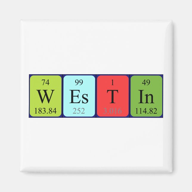 Íman Magnet de nome de mesa periódica Westin (Frente)