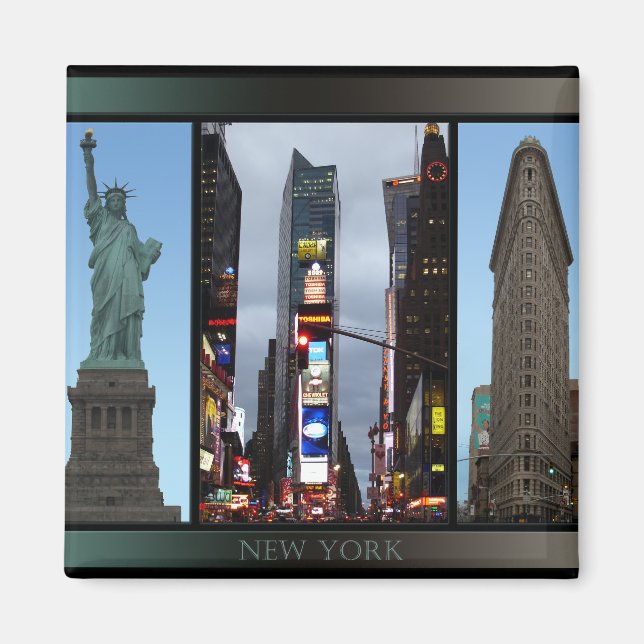 Íman Magnet de Nova York Imã de geladeira NY Souvenir (Frente)