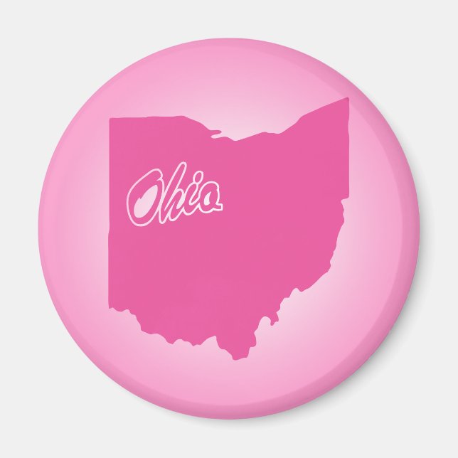 Íman Magnet de Ohio, Estado Rosa (Frente)