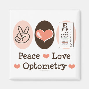 Íman Magnet de Optometria do Peace Love