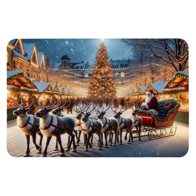 Íman Magnet de Papais noeis de Férias (Horizontal)