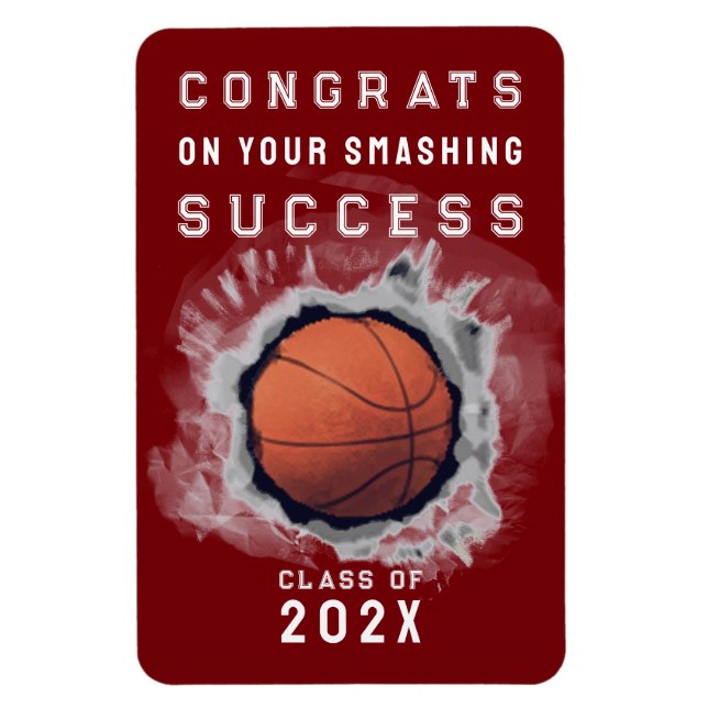 Íman Magnet de Parabéns para Graduação de Basquete (Vertical)