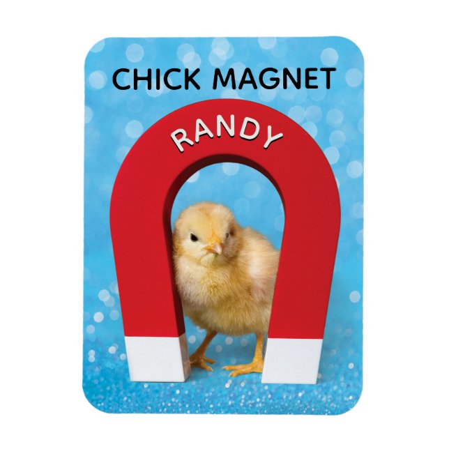 Íman Magnet de Pintinho de Nome Personalizável (Vertical)