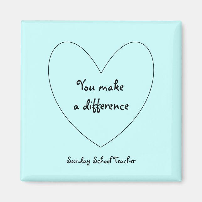 Íman Magnet de Professores da Escola de Domingo (Frente)