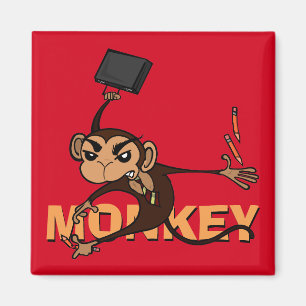 ÍMAN MAGNET DE QUADRADO DE MACACOS ENGRAÇADOS