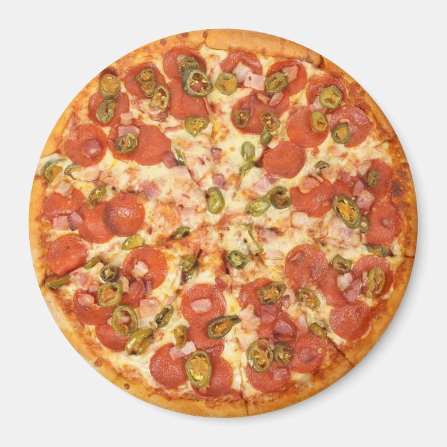 Íman Magnet De Refrigerador De Pizza De Pepperoni E De  (Frente)