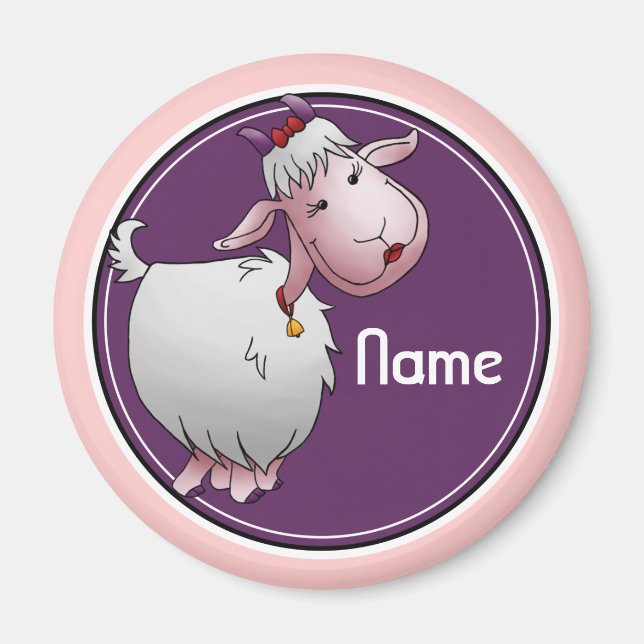 Íman Magnet De Refrigerador, Modelo De Nome, Caprino Cu (Frente)