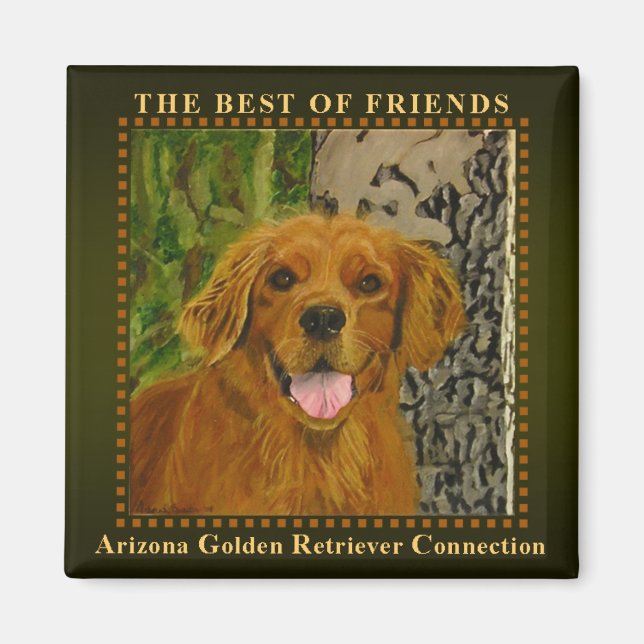 Íman Magnet de Retriever de Ouro Clássico (Frente)