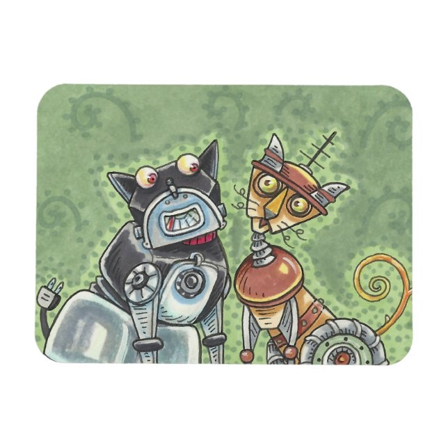 Íman MAGNET De Robôs De Gato E Cão *Personalizar (Horizontal)