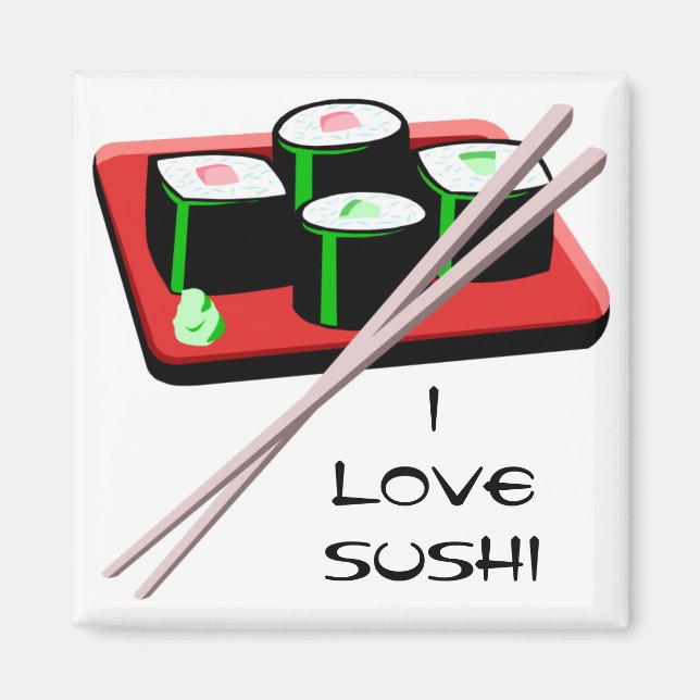 Íman Magnet de Rolls de Sushi Personalizável (Frente)