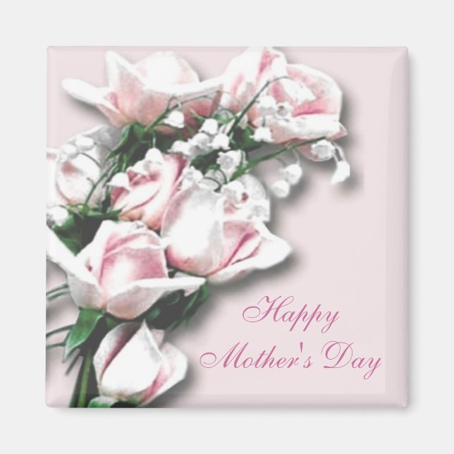 Íman Magnet de Rosas Rosa Suave (Frente)