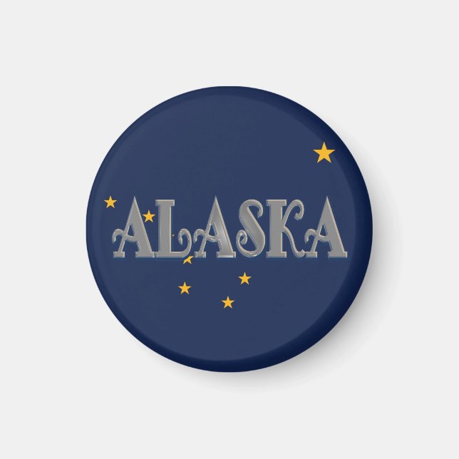 Íman Magnet de Sinalizador do Estado do Alasca (Frente)