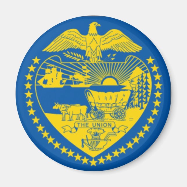 Íman Magnet de Sinalizador do Estado do Oregon (Frente)