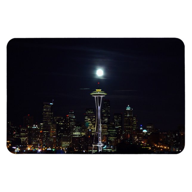 Íman Magnet de Skyline City in Seattle (Horizontal)