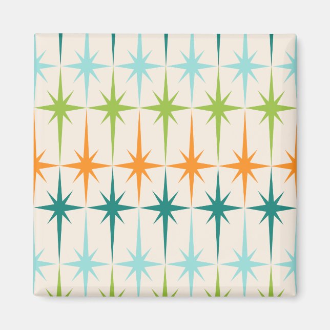 Íman Magnet de Starbursts Geométricos da Vintage (Frente)