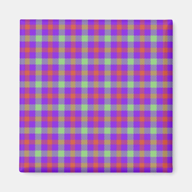 Íman Magnet de Tartan Roxo (Frente)