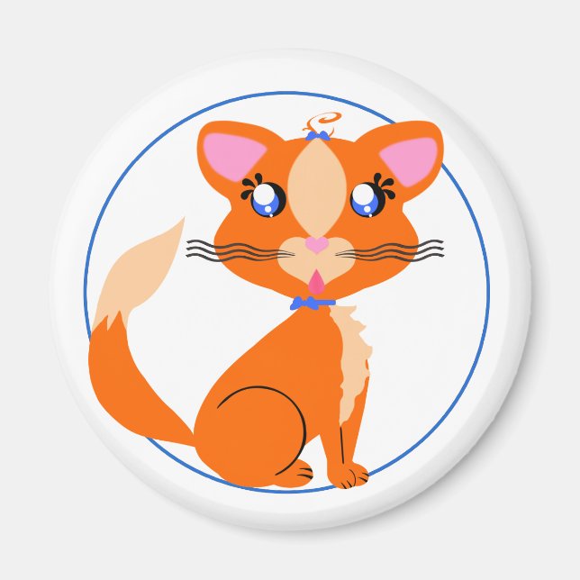 Íman Magnet de Toon de Gatinho Ginger (Frente)