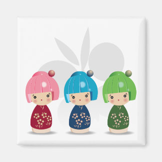 Íman Magnet de Triplets Kokeshi