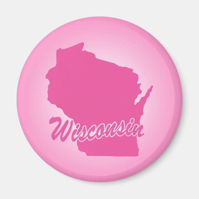 Íman Magnet de Wisconsin, Pink State (Frente)