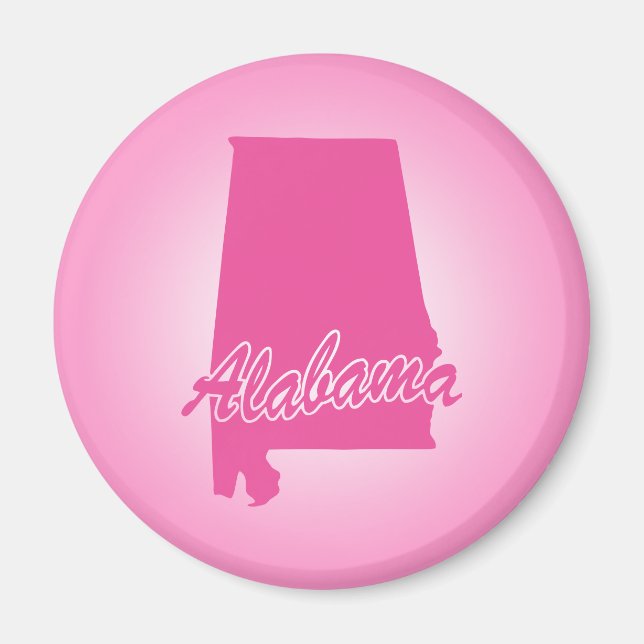 Íman Magnet do Alabama, rosa, (Frente)