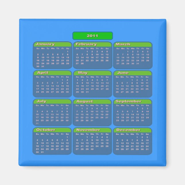 Íman Magnet do Calendário 2011 (Frente)