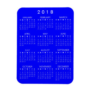 Íman Magnet do Calendário 2018 - Azul