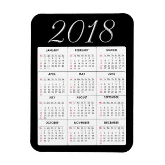 Íman Magnet do Calendário Vermelho 2018