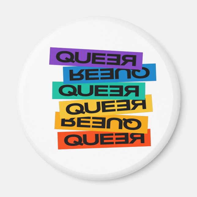 Íman Magnet Do Carro. LGBT+Orgulho. Queer. Botao (Frente)