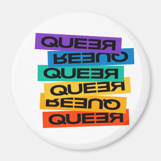 Íman Magnet Do Carro. LGBT+Orgulho. Queer. Botao (Frente)