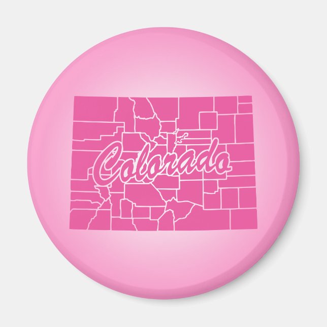 Íman Magnet do Colorado State Rosa (Frente)