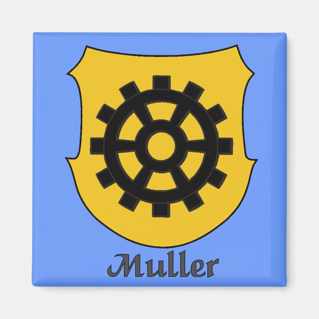 Íman Magnet do Escudo da Família Muller (Frente)