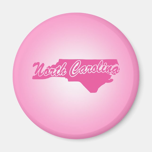 Íman Magnet do estado rosa da Carolina do Norte (Frente)