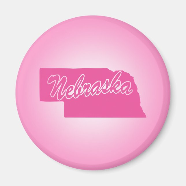 Íman Magnet do estado rosa do Nebraska (Frente)