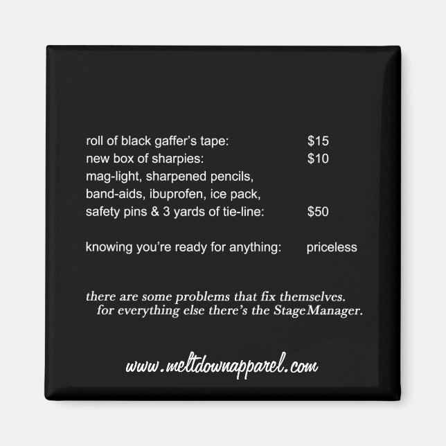 Íman Magnet do gerenciador de palcos (preto) (Frente)