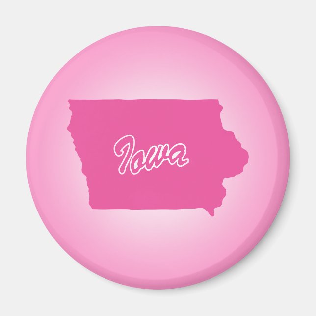 Íman Magnet do Iowa State Rosa (Frente)
