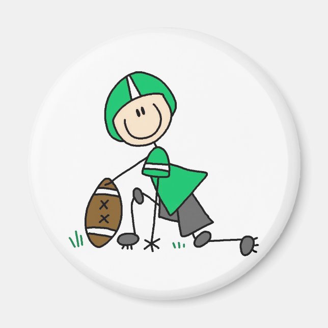 Íman Magnet do jogador de futebol verde (Frente)