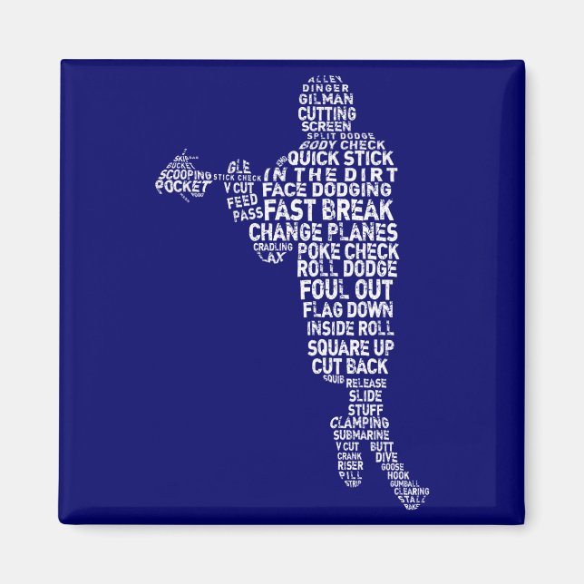 Íman Magnet do Jogador de Lacrosse (Frente)