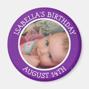 Íman Magnet do Lembrete de Aniversário Roxo Personaliz