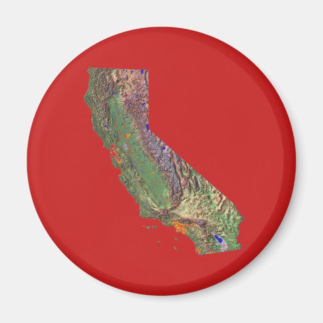 Íman Magnet do mapa da Califórnia (Frente)