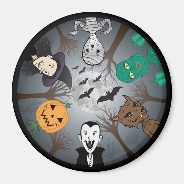 Íman Magnet do Monstro das Halloween (Frente)