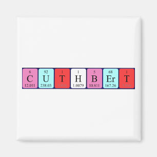 Íman Magnet do nome da mesa periódica Cuthbert
