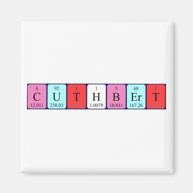 Íman Magnet do nome da mesa periódica Cuthbert (Frente)