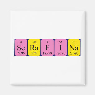 Íman Magnet do nome da mesa periódica da Serafina