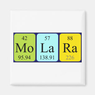 Íman Magnet do nome da mesa periódica de Molara