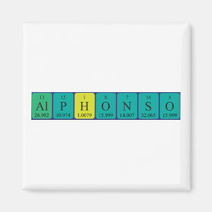 Íman Magnet do nome da mesa periódica do Alphonso