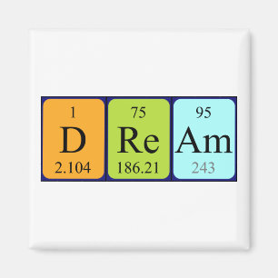 Íman Magnet do nome da mesa periódica do Dream