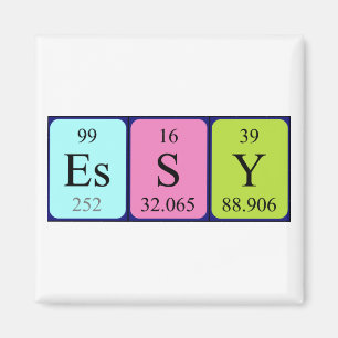 Íman Magnet do nome da mesa periódica do Essy